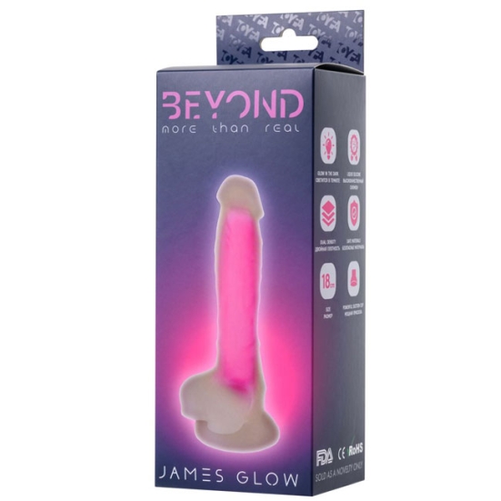 Фаллос Glow Beyond, розовый
