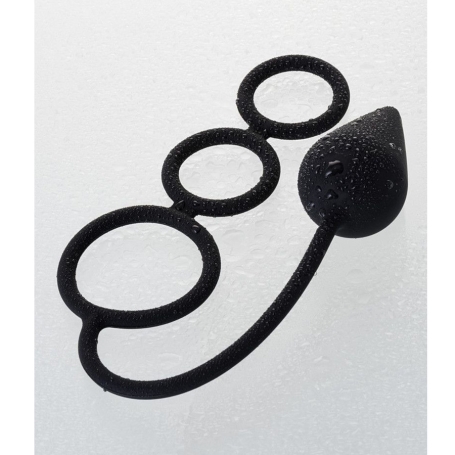 Эрекционные кольца с анальной пробкой Drop S-size