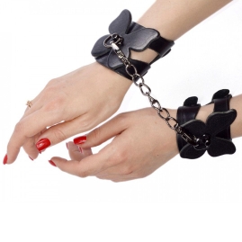 Кожаные наручники Sitabella «Бабочка»